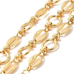 Настоящее золото 18K Латунное кольцо с покрытием для стойки, овальные цепи и цепи с бесконечным звеном, долговечный, несварные, с катушкой, без кадмия, без никеля и без свинца, реальный 18 k позолоченный, ссылка: 13x8x2.5 mm, 11x2 мм