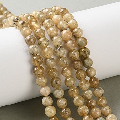 Гранат Бусины из натурального желтого граната, круглые, 6 мм, отверстие : 1 мм, около 66 шт / нитка, 15.75'' (40 см)