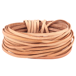 Персиковый Слойка 5 шнуры из коровьей кожи для рукоделия, плоский, розовые, 3x1 мм, около 5.47 ярдов (5 м) / комплект