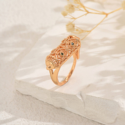 Зеленый Латунные геометрические кольца с кубическим цирконием для женщин, колонка, золотые, зелёные, 29x9 мм, внутренний диаметр: 16мм~18мм