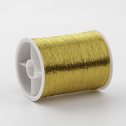 Gold Metallic Embroidery Thread, Gold, 0.1mm, about 60.14 yards(55m)/roll, 20rolls/box