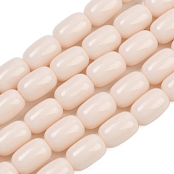 Pink Непрозрачное стекло бисер нитей, баррель, розовые, 9x6 мм, отверстие : 1 мм, около 43 шт / нитка, 15.28'' (38.8 см)