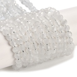 Гейнсборо Кошачие глаза, граненые, круглые, светло-серые, 4 мм, отверстие : 0.8 мм, около 84~88 шт / нитка, 35~36 см