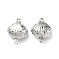 Shell Shape 304 Stainless Steel Magnetic Clasps, Shell Shape, Stainless Steel Color, Shell Shape, 14x11x6.5mm, Hole: 1.1mm