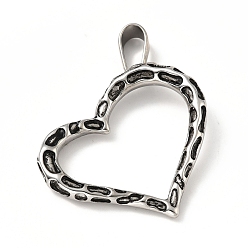 Античное Серебро 304 подвески из нержавеющей стали, полые сердца, античное серебро, 34x34x4.5 мм, отверстие : 9.5~10x4.5~5 мм
