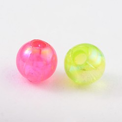 Mixed Color Eco-Friendly Transparent Acrylic Beads, Round, AB Color, Mixed Color, 4mm, Hole: about 1.2mm; about 17000pcs/500g.