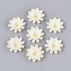 Бежевый Колпачки для акриловых бусин в виде цветов, для изготовления ювелирных изделий DIY, бежевые, 23x23x6 мм, отверстие : 1.2 мм