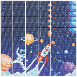 Spaceship Peva & водостойкий ПВХ пластиковый набор бумажных наклеек, для чемодана, телефон и чашки, прямоугольные, космическая тема шаблон, космическая тема шаблон, 10x2.5x0.1 см, 6sets
