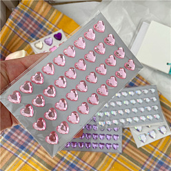 Разноцветный Пластиковые самоклеящиеся наклейки со стразами, Водонепроницаемые блестящие наклейки с гранеными сердечками и кристаллами для декоративных подарков на вечеринке, детская художественная поделка, красочный, 75x150 мм