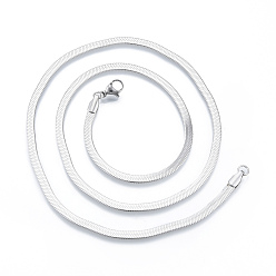 Нержавеющая Сталь Цвет Не тускнеет 304 ожерелье из нержавеющей стали с цепочкой в виде елочки для мужчин, цвет нержавеющей стали, 19.69 дюйм (50 см), широк: 3 мм