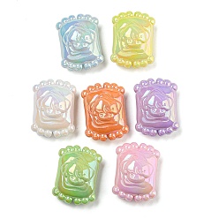 (52) Непрозрачная лаванда Переливающиеся акриловые бусины с УФ-покрытием, конфеты, разноцветные, 30x22x14 мм, отверстие : 2.5 мм