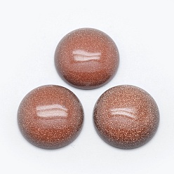 Камень с Пылевым Золотом Синтетические голдстоуновские кабошоны, полукруглый, 24.5~25x4~7 мм