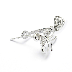 Платина Антикоррозийное покрытие родием 925 подвеска из стерлингового серебра с микропаве из кубических цирконий, ледоруб и щепотку поручительств, бабочка, платина, 17x11.5x18 мм, отверстие : 3x5 мм, штифты : 0.6 мм