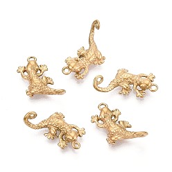 Золотой 304 подвески из нержавеющей стали, прелести геккона, золотые, 18.5~19.5x9.5~10x5~8 мм, отверстие : 0.9~1.4 мм