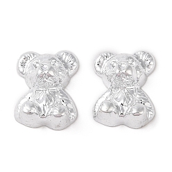 Platinum CCB Plastic Cabochons, Bear, Platinum, 20x15x8.5mm