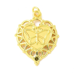 Настоящее золото 18K Подвески из сплава , святое сердце, долговечный, без кадмия и без свинца, стойки покрытие, с целью перехода в кольце, реальный 18 k позолоченный, 34x26x3 мм, отверстие : 5 мм