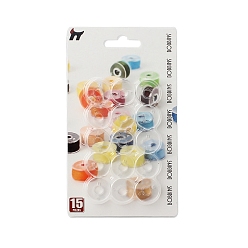 Прозрачный Прозрачные пластиковые пустые катушки для проволоки, нить шпульки, прозрачные, 20x11 мм, 15 шт / комплект