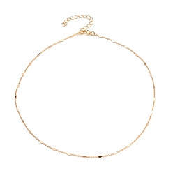 Golden Brass Link Chain Necklaces, with Lobster Claw Clasps, Rhombus, Golden, 16.06 inch(40.8cm)