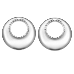 Нержавеющая Сталь Цвет Шкентели нержавеющей стали, овальное кольцо/круглые круглые подвески, цвет нержавеющей стали, 32 мм