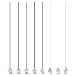 Нержавеющая Сталь Цвет 8 шт. 8 стиль 304 дозирующая игла с тупым кончиком из нержавеющей стали и латунным замком Люэра, Длинные иглы-аппликаторы для шприцев для измерения жидкости из эпоксидной смолы, цвет нержавеющей стали, 13.2x0.6x0.6 см, 1 шт / стиль