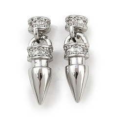 Платина Латунные застежки, с четким кубического циркония, пуля, платина, 18 мм