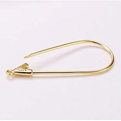 Real 18K Gold Plated Brass Pendants, Long-Lasting Plated, Real 18K Gold Plated, Nickel Free, Open Teardrop, 46x23x0.8mm, Hole: 1mm