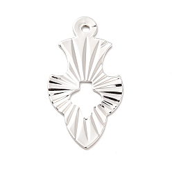 Платина Стойки обшивки латунные подвески, долговечный, очарование цветка ириса, платина, 21x11x0.5 мм, отверстие : 1 мм
