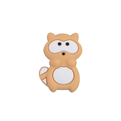 Белый Навахо Пищевые силиконовые бусины в виде енота, навахо белый, 30x20 мм