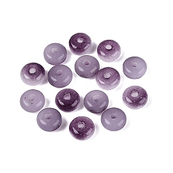 Medium Purple Baking Paint Imitation Jade Glass Beads, Rondelle, Medium Purple, 6~7x3~3.5mm, Hole: 1.2~1.5mm, about 5555pcs/1000g