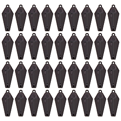 Черный 36 шт. Подвески из сплава эмали, гроб с крестиком, чёрные, 26x11.5x3 мм, отверстие : 1.8 мм
