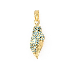 Shell Shape Подвески из латуни с морскими камнями, золотые, подвески в форме ракушек, 22x7x6 мм, отверстие : 4x3 мм