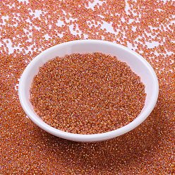 (RR1008) Оранжевый AB с Серебряной Подкладкой Миюки круглые бусины рокайль, японский бисер, (rr 1008) серебристо-оранжевый, 11/0, 2x1.3 мм, Отверстие: 0.8 мм, о 1100 шт / бутылка, 10 г / бутылка