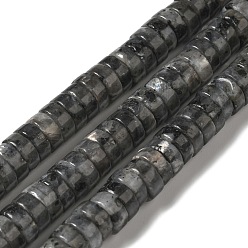 Larvikite Натуральные нити бус из ларвикита, Heishi бусы, Плоский круглый / диск, 8x3 мм, отверстие : 1.2 мм, около 116 шт / нитка, 15.35'' (39 см)