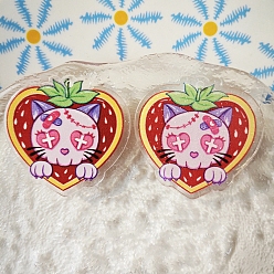 Cat Shape Акриловые подвески, шарма сердца, форма кошки, 38x39 мм