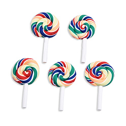 Разноцветный Бусины из полимерной глины , без отверстия , леденец, красочный, 43~52.5x26.5~30.5x7~10 мм