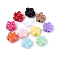 (52) Непрозрачная лаванда Непрозрачные акриловые бусины, цветок, граненые, разноцветные, 14x14.5~15x9 мм, отверстие : 3.7 мм, Около 561 шт / 500 г