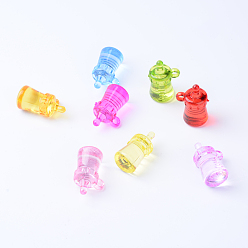 (52) Непрозрачная лаванда Прозрачные акриловые подвески, бутылочка для кормления ребенка, разноцветные, 33x20.5x16.5 мм, отверстие : 3 мм, Около 100 шт / 500 г