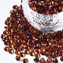 Шоколадный Кубического циркония прелести, граненые, плоско-круглые, темно-красный, 4x2 мм, отверстие : 0.7 мм