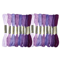 Фиолетовый 2 сумки 6 хлопчатобумажные нитки для вышивания, нитки для вышивки крестиком, для шитья своими руками, фиолетовые, 1.2 мм, около 8.20 ярдов (7.5 м) / моток, 8 цветов, 1 моток/цвет, 8 мотков/мешок