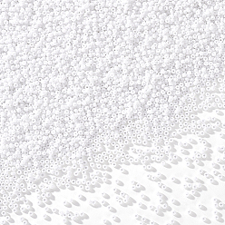 Белый 11/0 стакан бисер, выпечки лаком, непрозрачных цветов, круглые, белые, 2x1.5 мм, отверстие : 0.8 мм, около 100 г / коробка