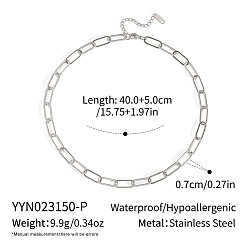 Нержавеющая Сталь Цвет Европейские 7мм 304 цепочки-скрепки из нержавеющей стали для женщин, не тускнеет, цвет нержавеющей стали, 15.75 дюйм (40 см)