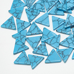 Deep Sky Blue Synthetic Turquoise Cabochons, Dyed, Triangle, Deep Sky Blue, 10x11x2mm