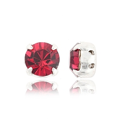 90110 Ruby Preciosa® maxima crystal в пришивной чашке, чешский хрусталь, с настройками латуни, 719 37 081 шатон (круглый), серебряные, 90110 рубин, ss 39 (8.15~8.4 мм)
