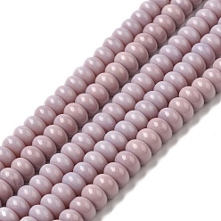 Thistle K9 Glass Beads Strands, Imitation Jade Glass Beads, Rondelle, Thistle, 8~8.5x4.5~5mm, Hole: 1.4mm, about 84pcs/Strand, 15.87 inch(40.3cm)