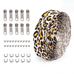 Платина Градиентные нейлоновые закрытые молнии, с застежкой-молнией на голове и упоре для рта, для сумок-кошельков, платина, 450x3.2 см