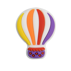 Purple Hot Air Balloon Food Grade Eco-Friendly Silicone Beads, Purple, 28x22mm