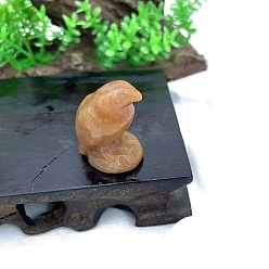 Авантюрин Натуральный оранжевый авантюрин, скульптура, украшения для дисплея, для домашнего офисного стола, орел, 30 мм