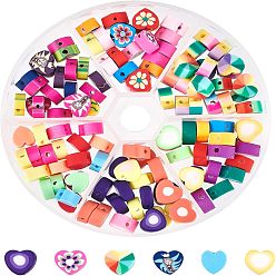 Mixed Color Handmade Polymer Clay Beads, Heart, Mixed Color, Polymer Clay Beads: 120pcs