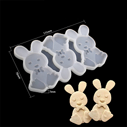 Кролик Силиконовые формы для пищевой помадки на пасхальную тематику, для украшения торта поделки, цвет шоколада, конфеты, белые, Картина кролика, 70x111x7 мм