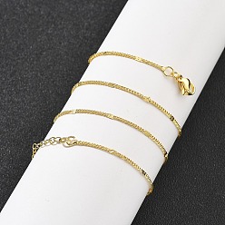 Настоящее золото 18K Латунные цепочки панцирного плетения ожерелья для женщин, 304 из нержавеющей стали застежкой омар, стойки покрытие, без свинца и без кадмия, долговечный, реальный 18 k позолоченный, 17.95 дюйм (45.6 см)